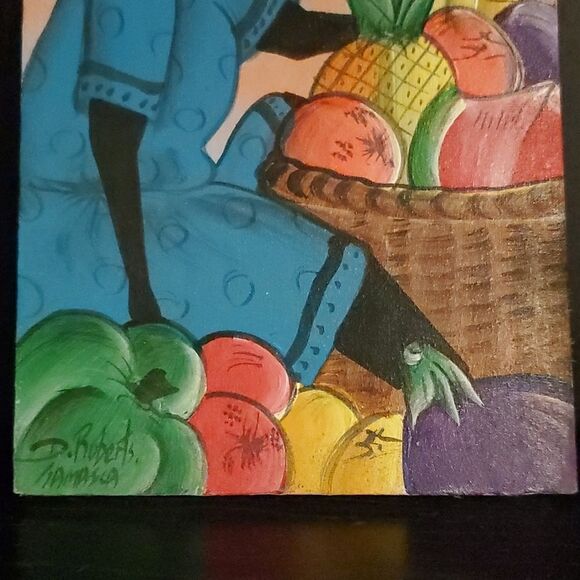 D. Roberts Jamaica oil painting autographed - Picture 3 of 5